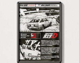 Initial D Digital Poster, AE86 Black, Wall Art Print, Anime Poster, Home Decor, Room Decor, Gift for Anime Fans, Poster for Car Enthusiasts