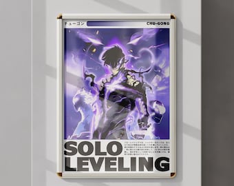 Solo Leveling Anime Poster, Jinwoo Minimalist Art (Digital Download)