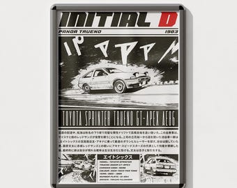 Initial D AE86 Trueno Poster, Anime Car Print (Digital Download)