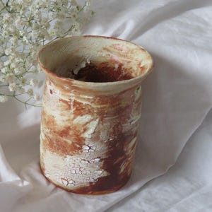 Vase en céramique fait main - Extérieur texturé/finition antique