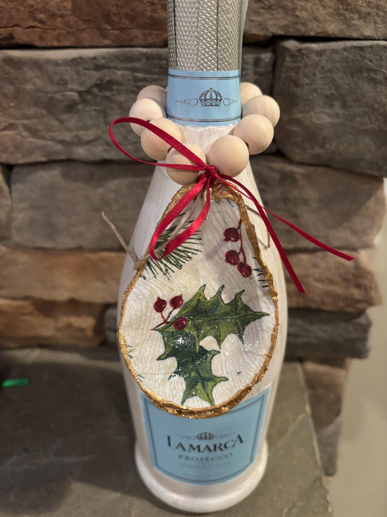 Oyster Shell Wine & Champagne Bottle Charms Seahorse Oranges Pink