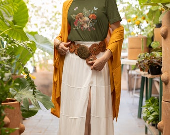 Mushroom Shirt Mushroom Nature Nature Clothing Goblincore Goblincore Clothing Weirdcore Butterfly Moth Shirt Insects Cottagecore