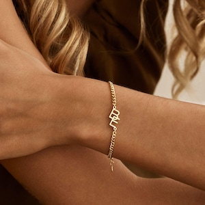 Personalisiertes Anfangsarmband mit kubanischer Kette, benutzerdefiniertes Buchstaben-Namensarmband, Paararmband, Damenarmband, Weihnachtsgeschenke für Sie