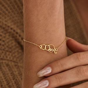 Personalised Cat Name Bracelet, Custom Name Bracelet, Multiple Cats, Animal Jewellery, Cat Memorial Gift, Cat Lovers Gift, Christmas Gifts