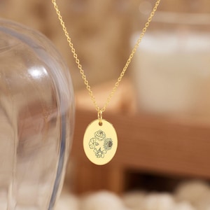 Custom Multiple Birth Flower Necklace, Family Necklace, Floral Necklace, Birth Flower Jewellery, Birthday Gift for Her, Mothers Day Gift
