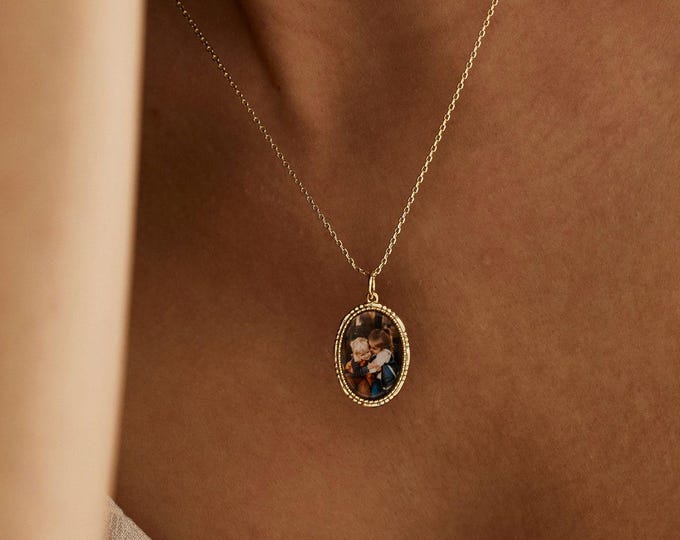 Personalised Photo Necklace, Custom Picture Necklace, Mothers Necklace, Keepsake Gift, Memorial Gift, Birthday Gift for Her, Christmas Gift