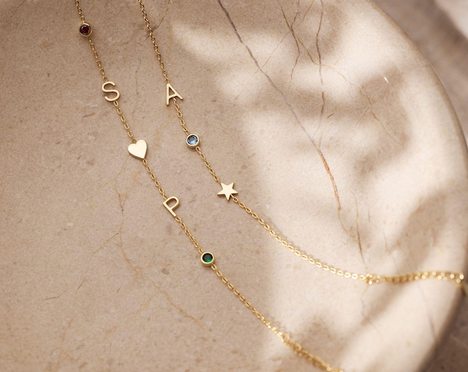 Dainty Initial Bracelet with Birthstone, Custom Letter Bracelet, Personalised Jewelry, Women Bracelet, Birthday Gift, Christmas Gift