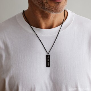 Collana Uomo In Acciaio Inox - Catena Cubana, Regalo Romantico Per Fidanzato O Marito, Con Confezione Regalo