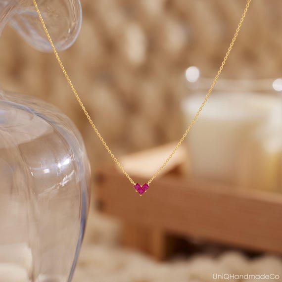 Dainty Heart Birthstone Necklace, Minimalist 3 Birthstone Necklace, Family Necklace, Love Necklace, Birthday Gift for Her, Mothers Day Gift