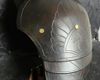 Set of 2 Handmade Laser Etched Gondor Leather Pauldron