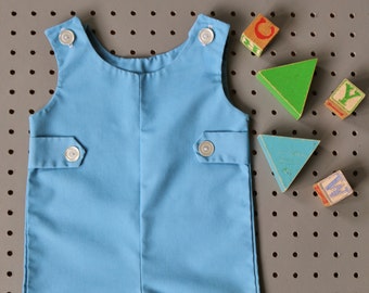1970s Cornflower Blue Overalls // Baby  Size 6 Months // Coveralls // Infant One Piece
