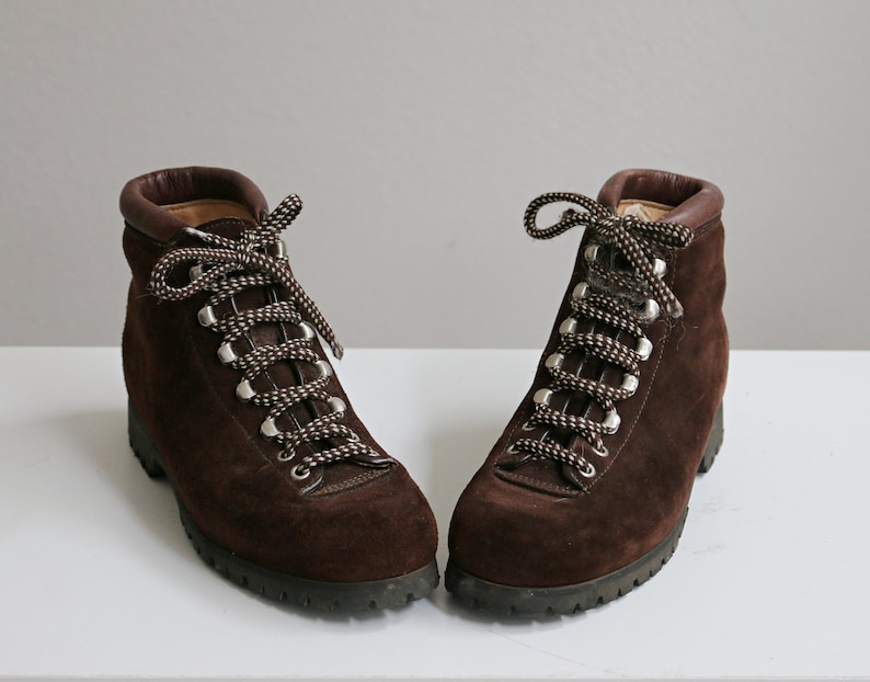 1970's The Alps by Fabiano Suede Hiking Boots // Women's Size 7 to 7-1/2 7.5 // Mountaineering Boots // Trail Boots // Italian Ankle Boots image 7