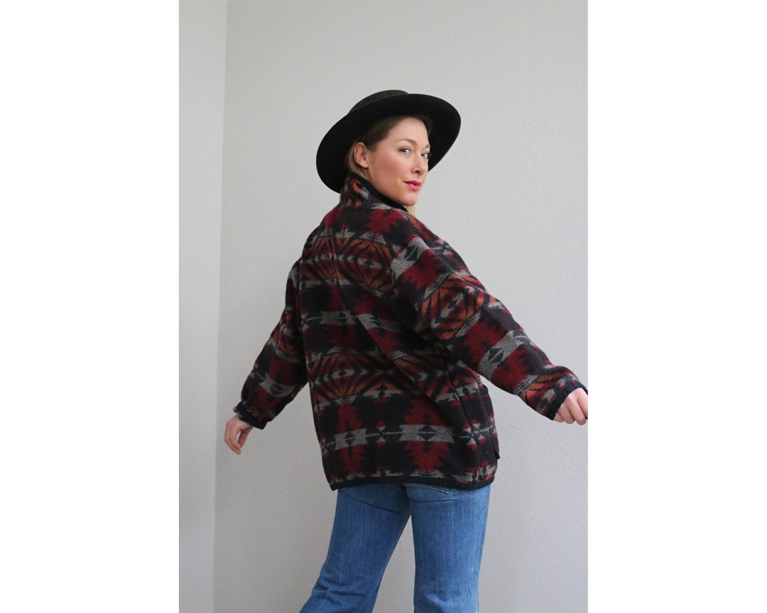 1990's Southwestern Soft Wool Jacket // Women's Size Etsy