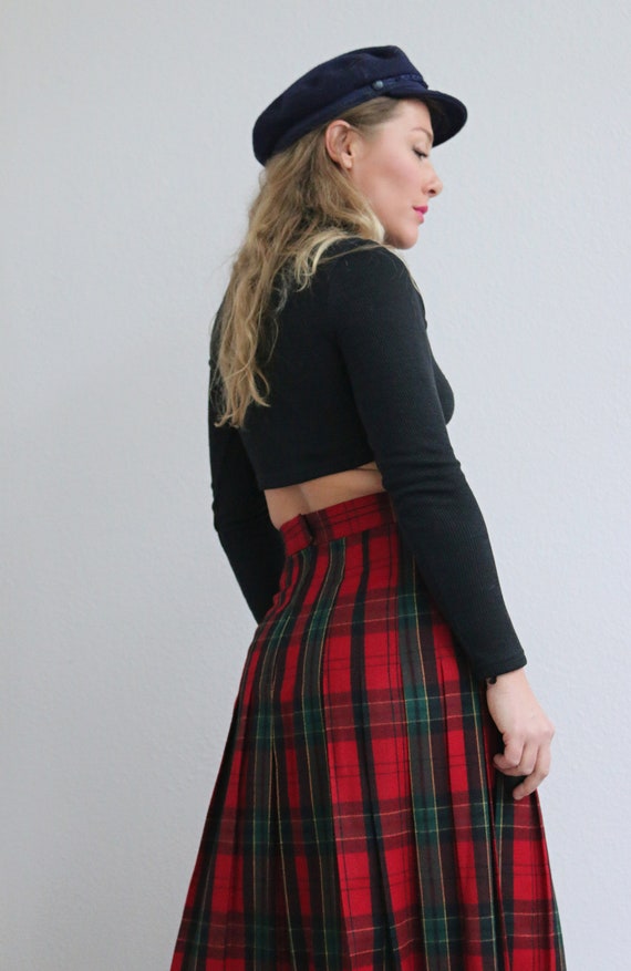 1980's Allen Lolly English Wool Plaid Skirt // Wo… - image 10