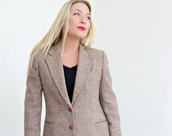 1980s Hunting Horn Wool Blazer /// Size Small to Medium