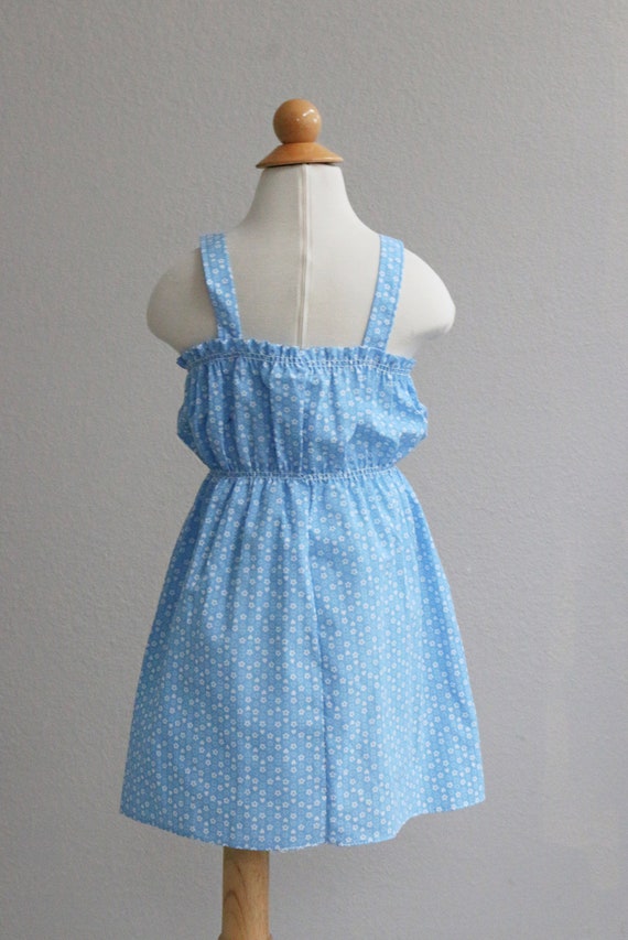 1980's Cornflower Calico Sundress //  Girl's Size… - image 9