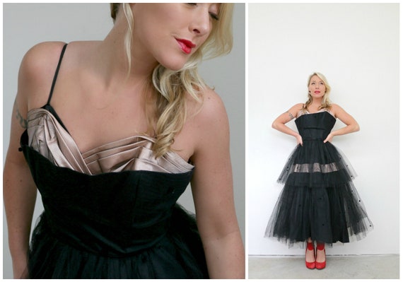 1950s Cupcake Dot Dress // Size Small