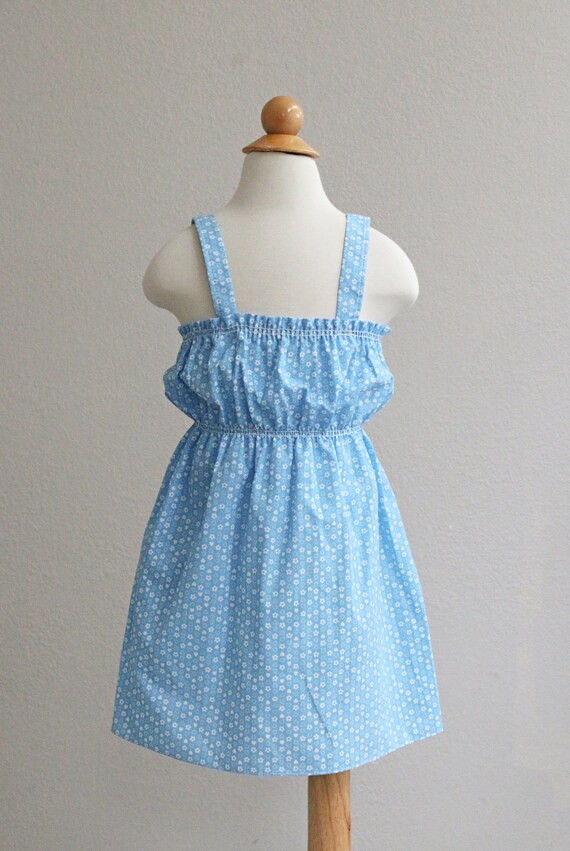 1980's Cornflower Calico Sundress //  Girl's Size… - image 3