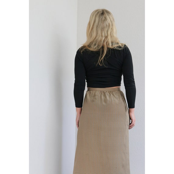 1970's Calvin Klein Silk Plaid Skirt /// Women's … - image 5