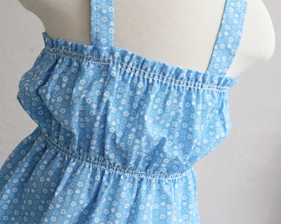 1980's Cornflower Calico Sundress //  Girl's Size… - image 5