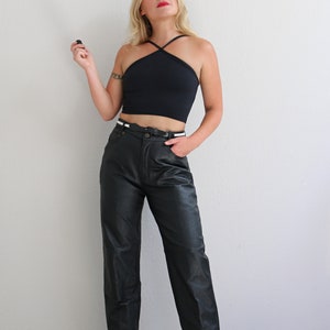 1980&#39;s Bagatelle Tapered Leather Pants  // Size Small to Medium // 29&quot; to 30&quot; Waist // High Waisted // Evening // Pleated Trousers // 80&#39;s