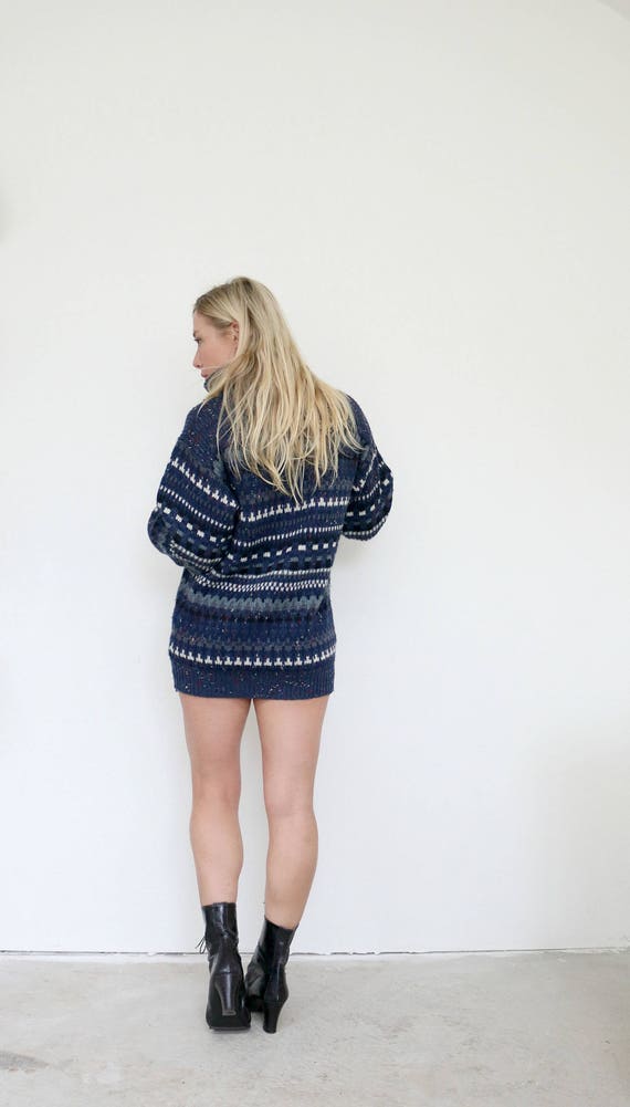 1990s Nordic Knit Turtleneck Sweater // Size Extr… - image 8