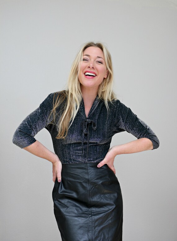 1960's Lee Mar Vixen Blouse // Women's Size Extra