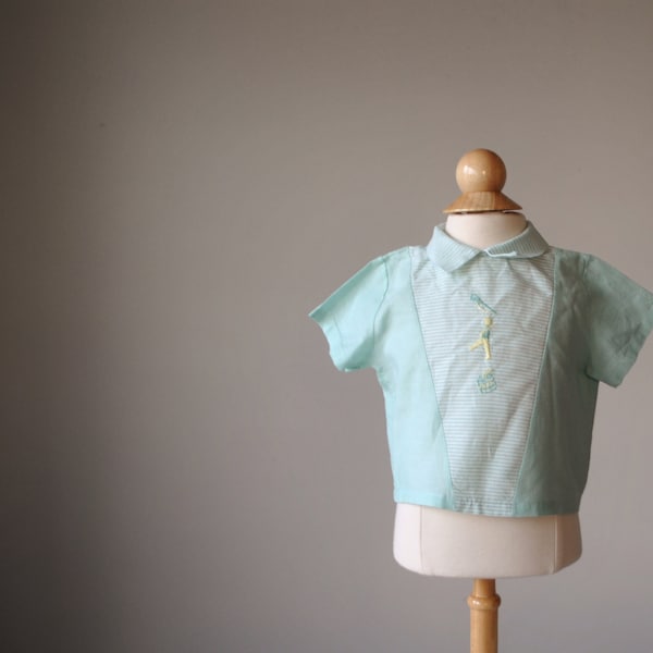 1950s Drum Major Shirt // Baby Size 6 months // Gender Neutral // Infant Top // Short Sleeve Shirt