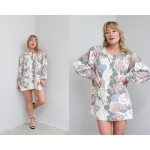 angora mini dress NYLL Italia Purple Angora Blend Mini Dress 3/4 Length Sleeves Size Small