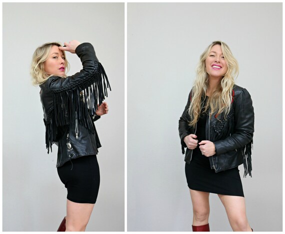 1980's Addis Fringe Motorcycle Jacket // Women's S