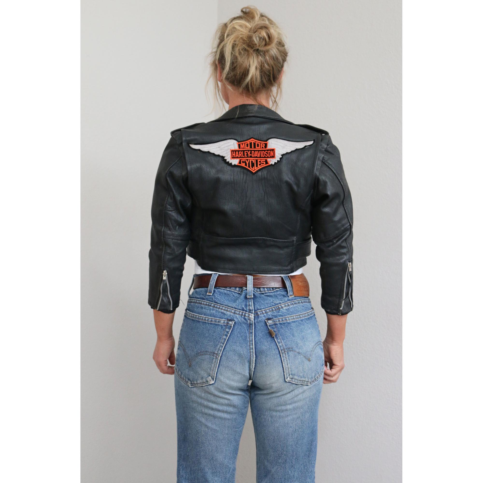 革*ー様 90s HARLEY-DAVIDSON short leather j s-l400.jpg