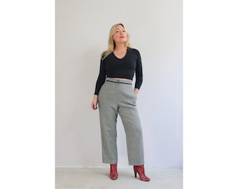 1980's Harve Benard Wool Trousers // Women's Size Medium // 31" Waist // Straight Leg // Tailored High Rise // Tweed // by Benard Holtzman