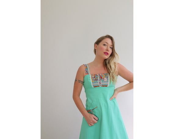 1970 s You Babes Folk Sundress Women s Size Double Etsy UK
