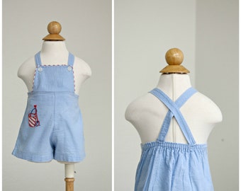 1940s Seersucker Beach Sunsuit // Size 6 Months