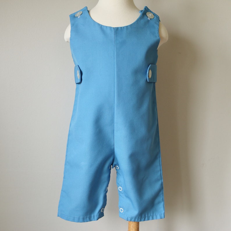 1970s Cornflower Blue Overalls~Size 6 Months