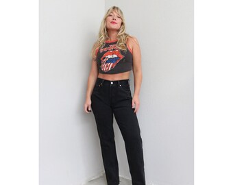 Vintage 90s Lee Black High Waisted Jeans - Large, 32