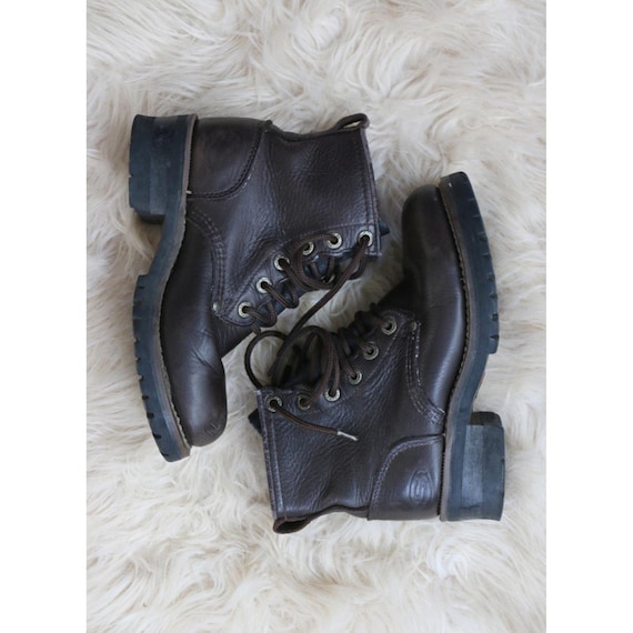 1990's Vintage Skechers Leather Work Boots ~ Women's 6 to 6-1/2