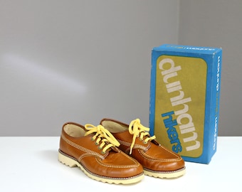 Deadstock, 1970's Dunham Leather Hikers // Women's and Kid's Sizes // Lace Up // New in Box // Pecan Brown // New Old Stock