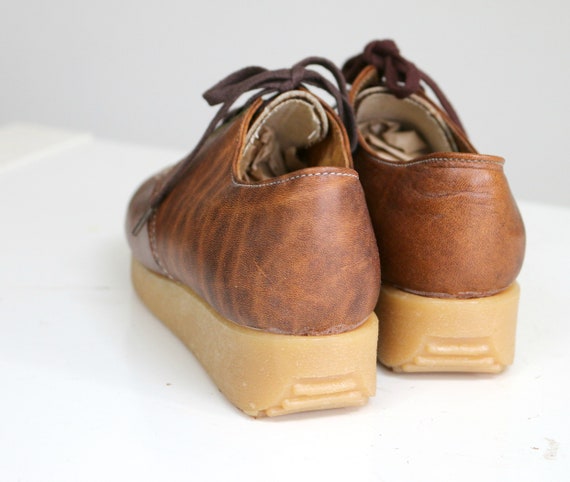 Deadstock, 1970s Brown Leather Oxfords // Little … - image 7