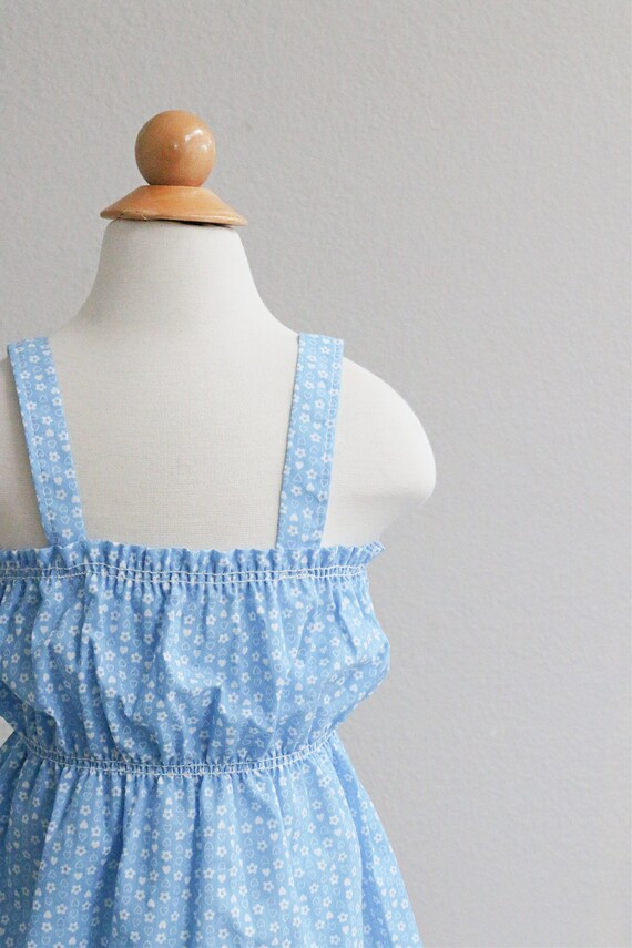 1980's Cornflower Calico Sundress //  Girl's Size… - image 4