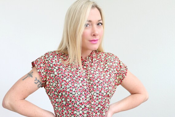 1950s Jonathan Logan Taffeta Dress // Size Small