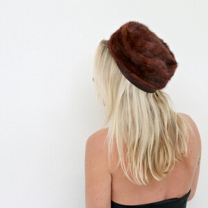 1960's Pillbox Hat by Lora in Auburn Mink Fur image 7