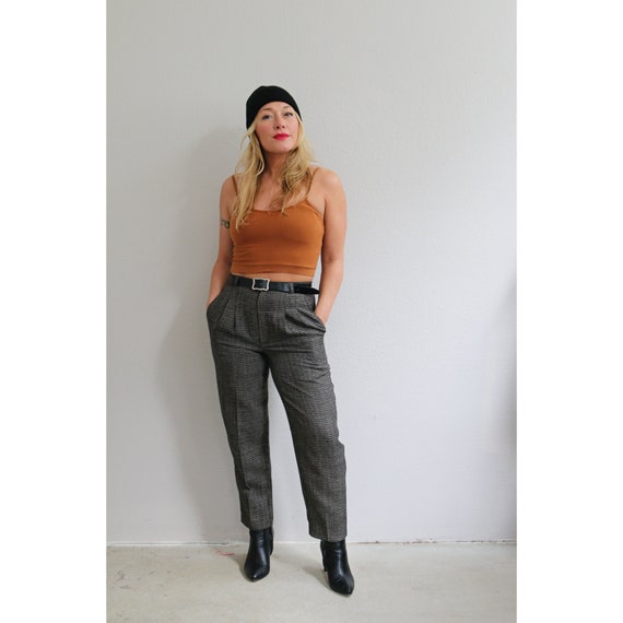 1990's Vintage Briggs Check Tapered Trousers // W… - image 7