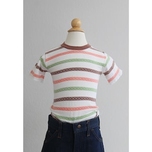1950's Vintage Rockabilly Stripe T-Shirt ~ Toddler Kid's 2t 3t Extra Small XS SM ~ Unisex Single Stitch Top ~ 50's Slim fit ~ Mid Century