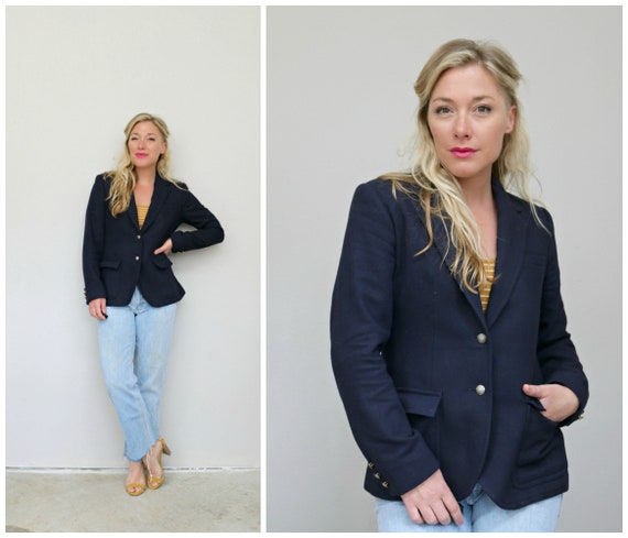 1970's The Villager Navy Wool Blazer // Size Smal… - image 1