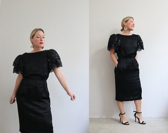 1980's Saks Fifth Ave Cocktail Dress /// Women's Size Small to Medium // Diane Dickinson for Gentillesse // Formal // Holiday Party // 80's