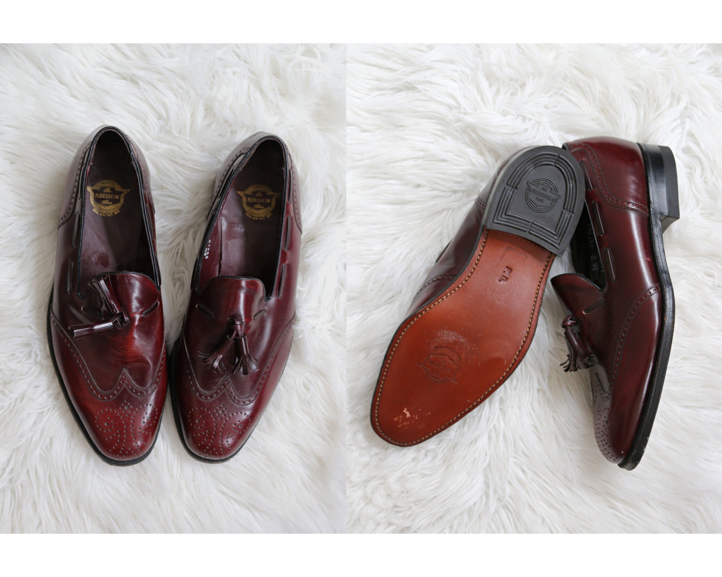 Florsheim Men\'s Tassel Loafers 10 D Burgundy‎ Oxblood Leather Dress Shoe Florsheim Mens Burgundy Leather Tassel Loafer Sz 8D Dress  main image 3