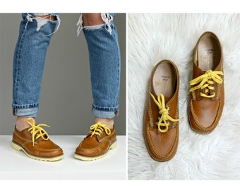 Deadstock, 1970's Dunham Leather Hikers // Women's and Kid's Sizes // Lace Up // New in Box // Pecan Brown // New Old Stock