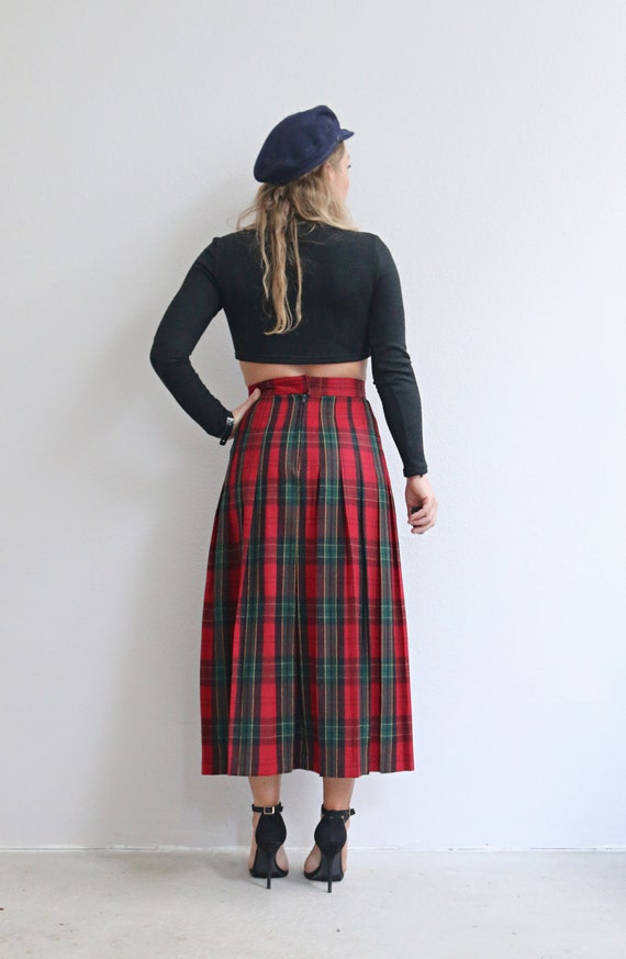 1980's Allen Lolly English Wool Plaid Skirt // Wo… - image 5