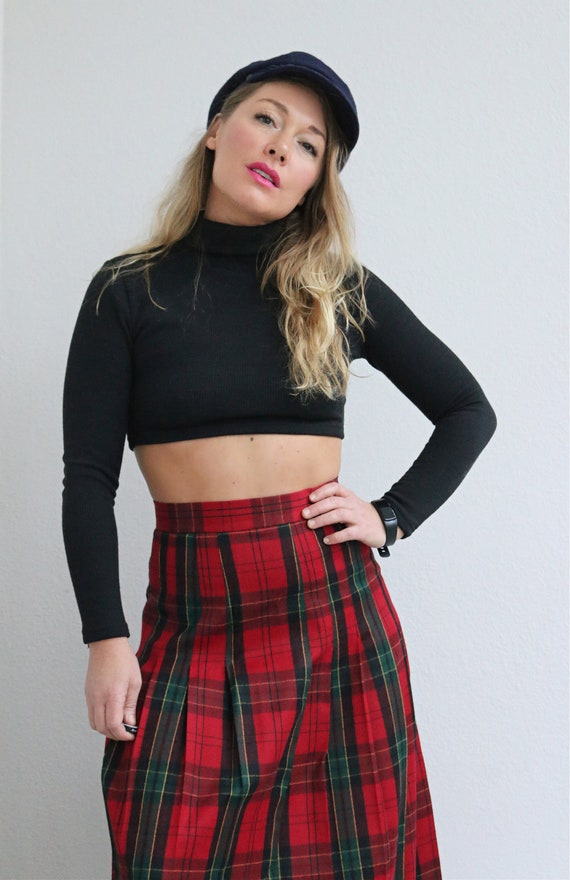 1980's Allen Lolly English Wool Plaid Skirt // Wo… - image 9